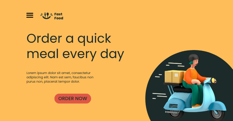 Landing page đặt món giao hàng — mẫu PML Vietnam