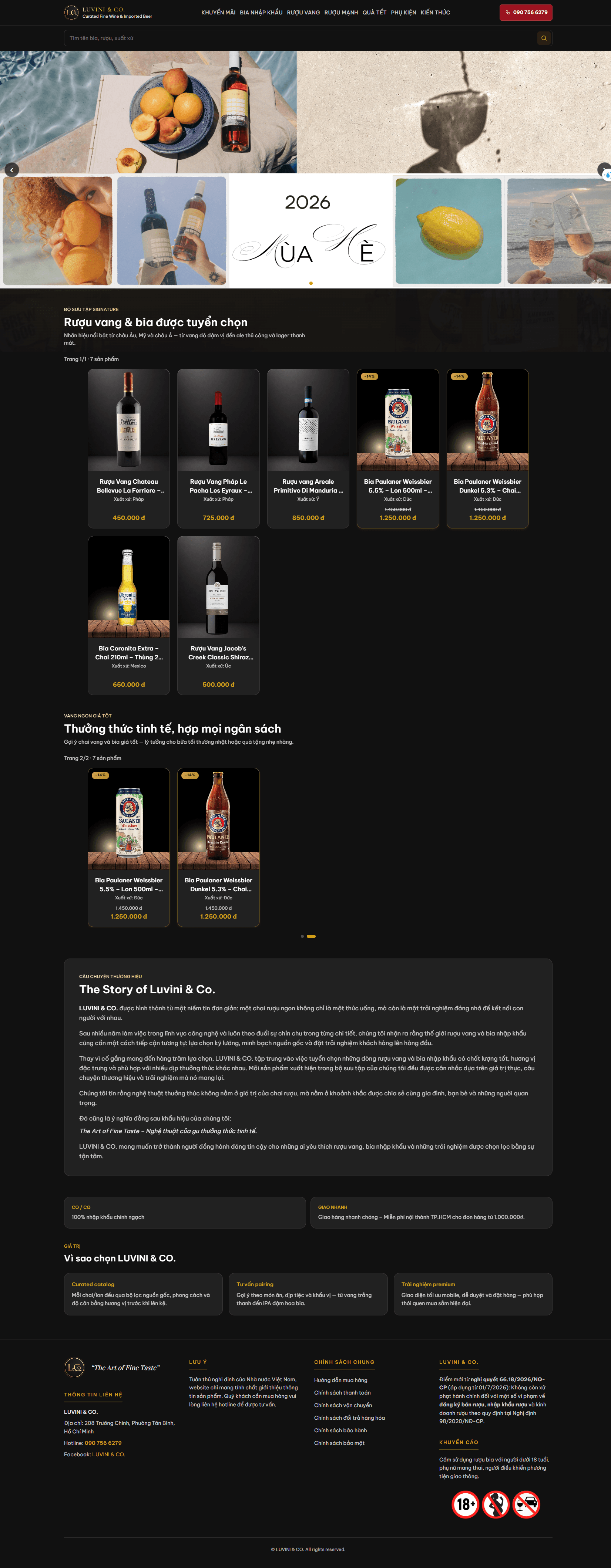 Mẫu website Thực phẩm & Đồ uống